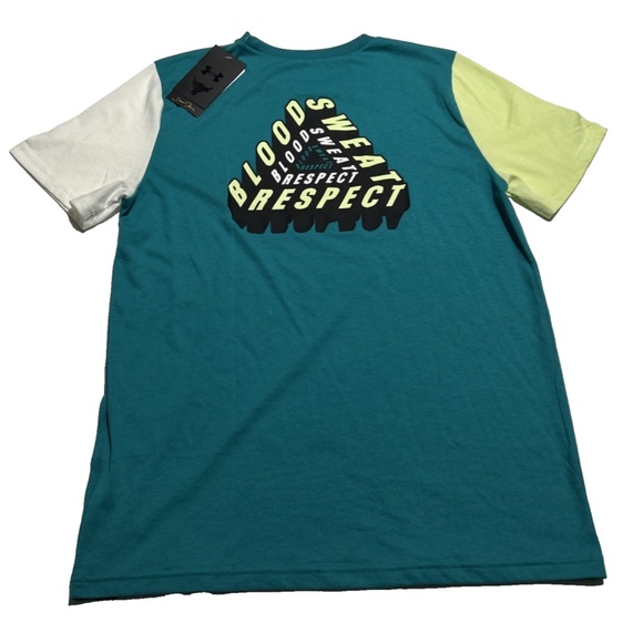 Under Armour Project T Shirt UA PJT Rock Diamond Short Sleeve Teal Size YXL NEW - Picture 2 of 7